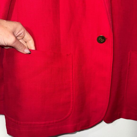 Lauren Ralph Lauren Linen Single Button Blazer - Red 16 - Picture 4 of 9